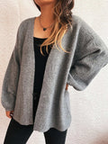 Open Front Long Sleeve Cardigan - Trendsi - Flyclothing LLC