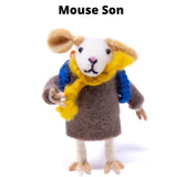 Family of Mice Handmade Fel Collectibles, Set of Five - Global Groove Direct - Flyclothing LLC