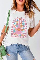 Graphic Round Neck Short Sleeve T-Shirt - Trendsi - Flyclothing LLC