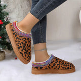 Leopard Print Plush Lined Warm Slip-Ons - Trendsi - Flyclothing LLC