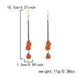 Halloween Pumpkin Chain Drop Earrings - Trendsi - Flyclothing LLC