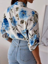 Printed Button Up Half Sleeve Shirt - Trendsi - Flyclothing LLC