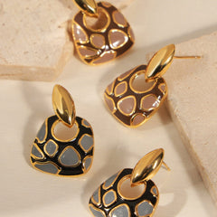Copper Oil Drip Earrings - Trendsi