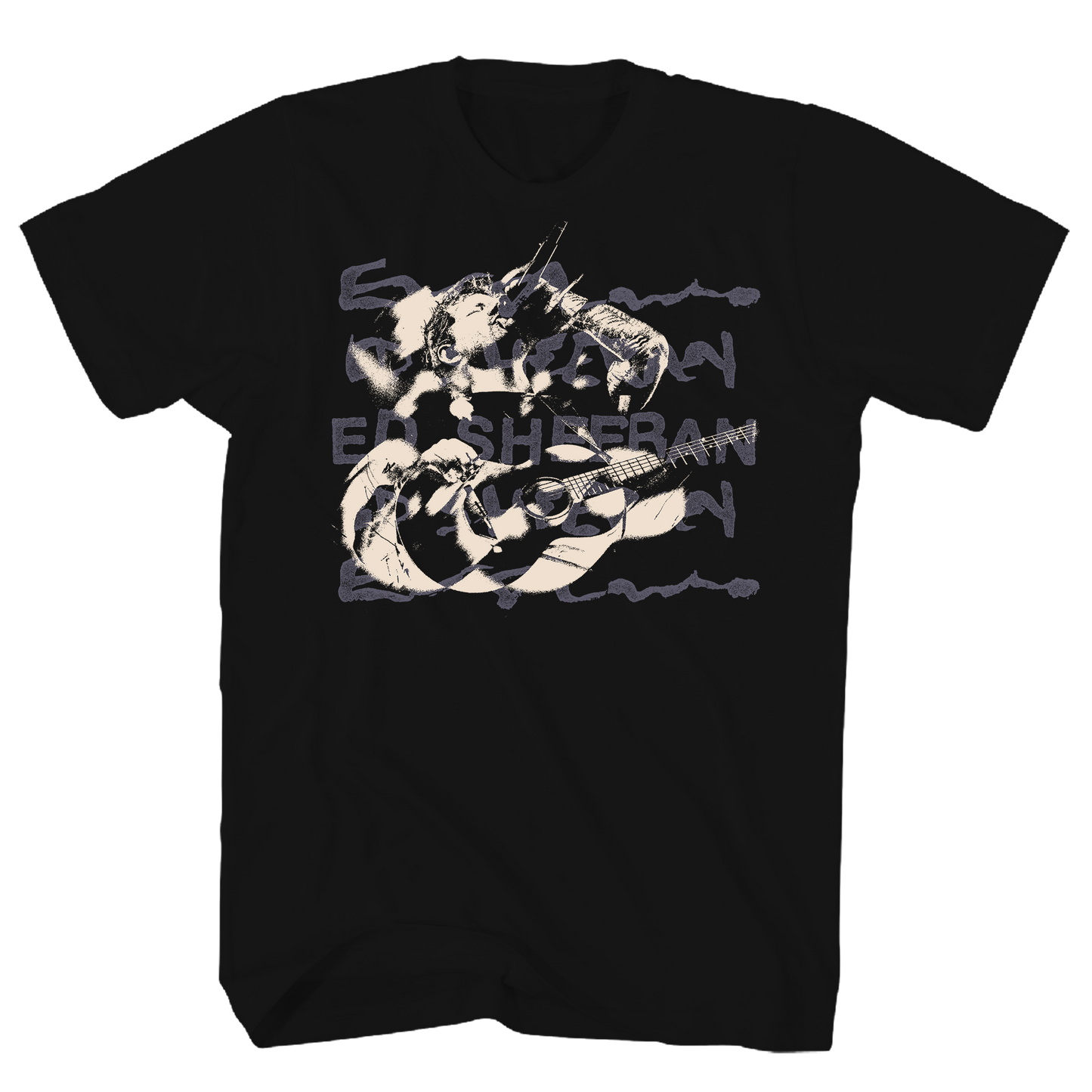 ED SHEERAN PHOTO GUITAR BLACK T-SHIRT