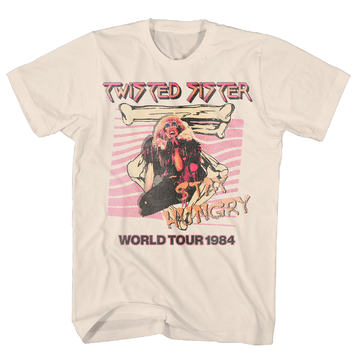 TWISTED SISTER STAY HUNGRY 1984 TOUR NATURAL T-SHIRT