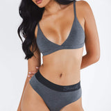 The Basalt | Heather Charcoal Cheeky Underwear with Waistband - Shinesty - Flyclothing LLC