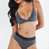 The Basalt | Heather Charcoal Cheeky Underwear with Waistband - Shinesty - Flyclothing LLC