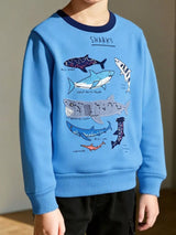 Children's Shark Print Crew Neck Sweatshirt - Trendsi - Flyclothing LLC