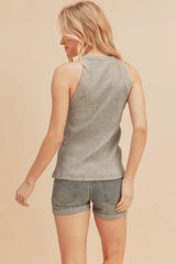 Aemi + Co Ribbed Round Neck Tank - Trendsi - Flyclothing LLC