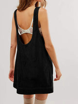 Mandy Round Neck Wide Strap Mini Dress with Pockets - Trendsi - Flyclothing LLC