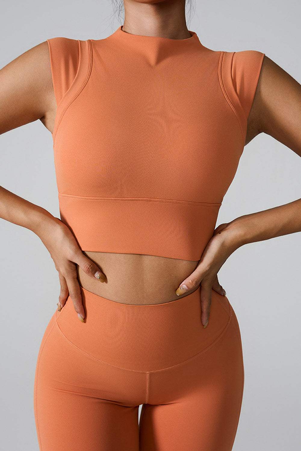 Mock Neck Active Tank - Trendsi - Flyclothing LLC