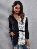 Printed Collared Neck Long Sleeve Shirt - Trendsi - Flyclothing LLC