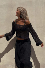 Round Neck Long Sleeve Knit Cover Up - Trendsi - Flyclothing LLC
