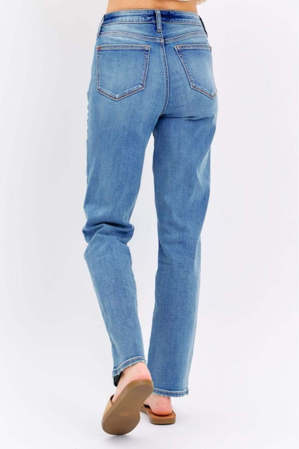 Judy Blue Full Size High Waist Straight Jeans - Trendsi - Flyclothing LLC