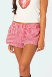 Plaid Elastic Waist Shorts - Trendsi