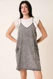 Mittoshop Washed Patch Pocket Mini Cami Denim Dress - Trendsi