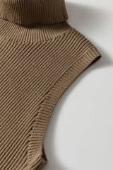 Mock Neck Ribbed Knit Sweater Vest - Trendsi - Flyclothing LLC
