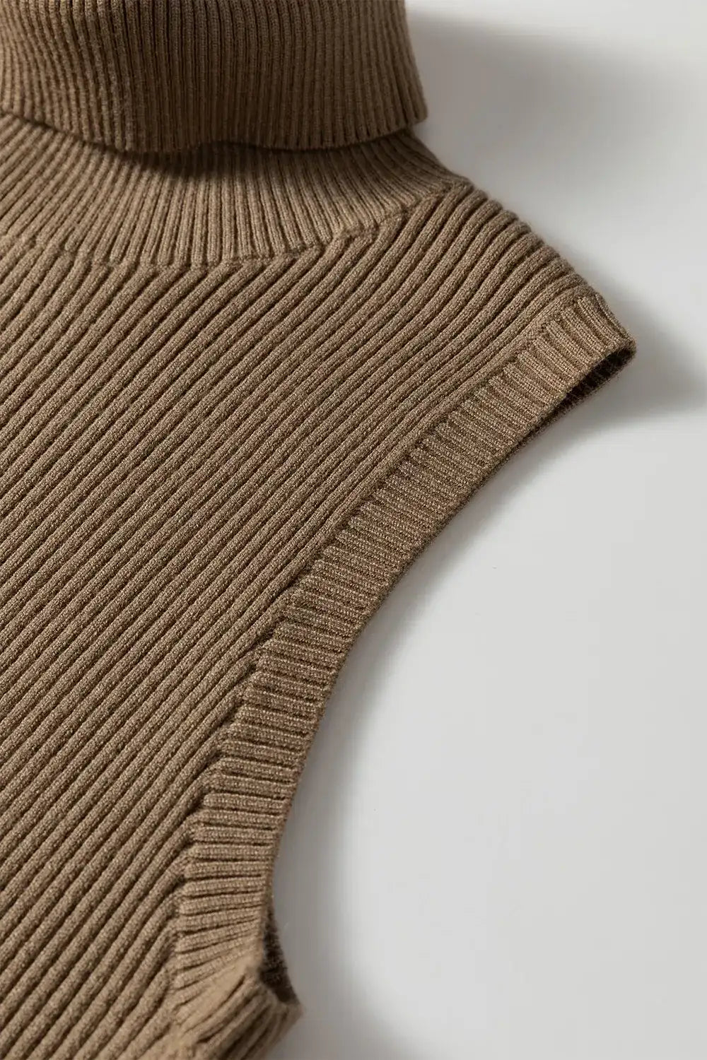 Mock Neck Ribbed Knit Sweater Vest - Trendsi - Flyclothing LLC