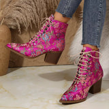 Point Toe Block Heels Boots - Trendsi - Flyclothing LLC