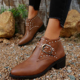 Studded Buckle Chelsea Boots - Trendsi