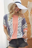 BiBi Leopard Stripe Printed French Terry Oversized Top - Trendsi - Flyclothing LLC