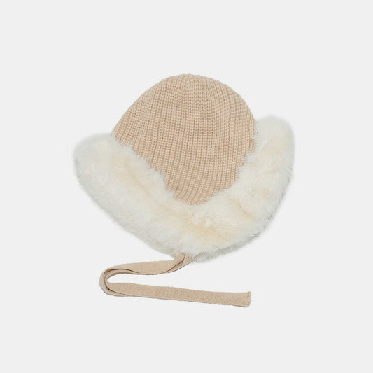 Thermal Tied Fuzzy Winter Hat - Trendsi