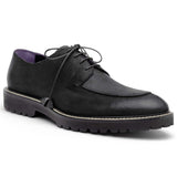 26-224-BLK CAMPO Sueded Goatskin Lace Up with Wax Finish, Black - Zelli Italia - Flyclothing LLC