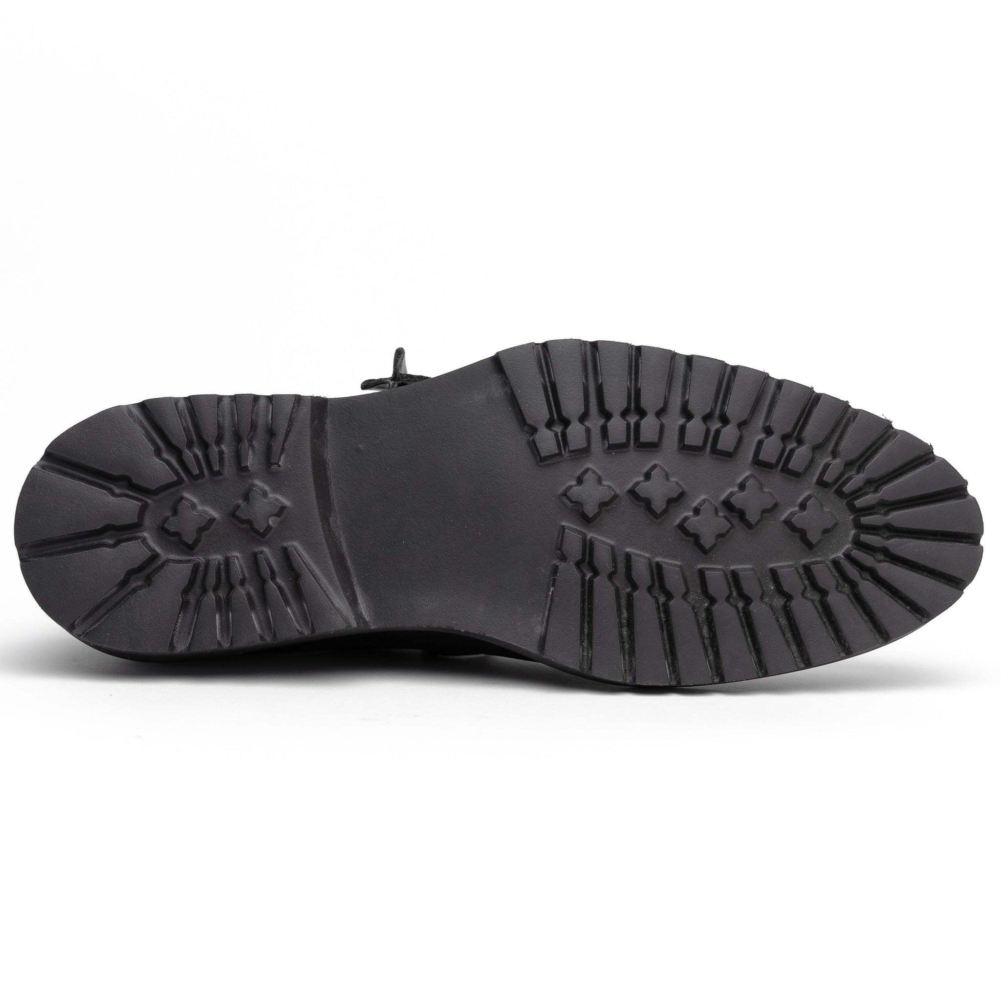 26-224-BLK CAMPO Sueded Goatskin Lace Up with Wax Finish, Black - Zelli Italia - Flyclothing LLC