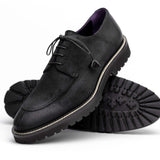 26-224-BLK CAMPO Sueded Goatskin Lace Up with Wax Finish, Black - Zelli Italia - Flyclothing LLC