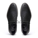26-224-BLK CAMPO Sueded Goatskin Lace Up with Wax Finish, Black - Zelli Italia - Flyclothing LLC