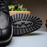 26-224-BLK CAMPO Sueded Goatskin Lace Up with Wax Finish, Black - Zelli Italia - Flyclothing LLC