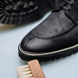26-224-BLK CAMPO Sueded Goatskin Lace Up with Wax Finish, Black - Zelli Italia - Flyclothing LLC