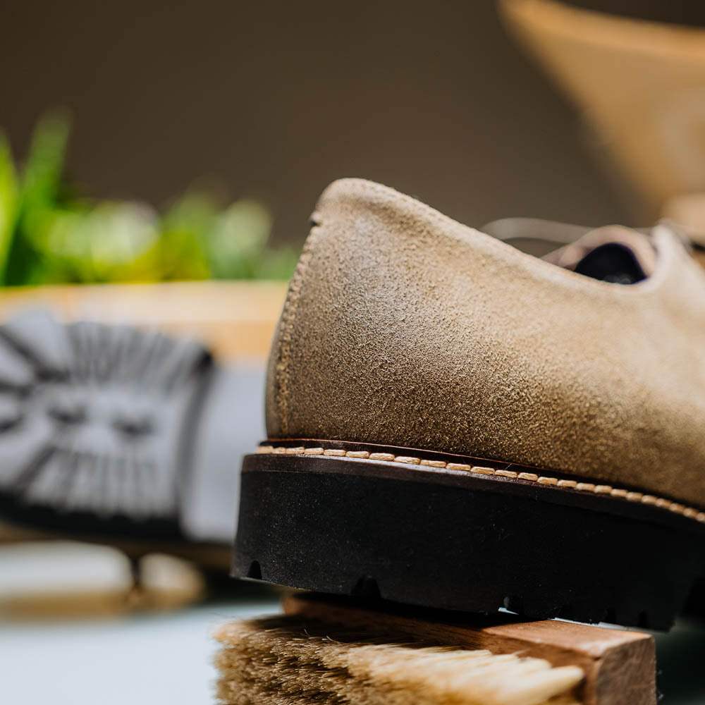 26-224-OAK CAMPO Sueded Goatskin Lace Up with Wax Finish, Oak - Zelli Italia - Flyclothing LLC