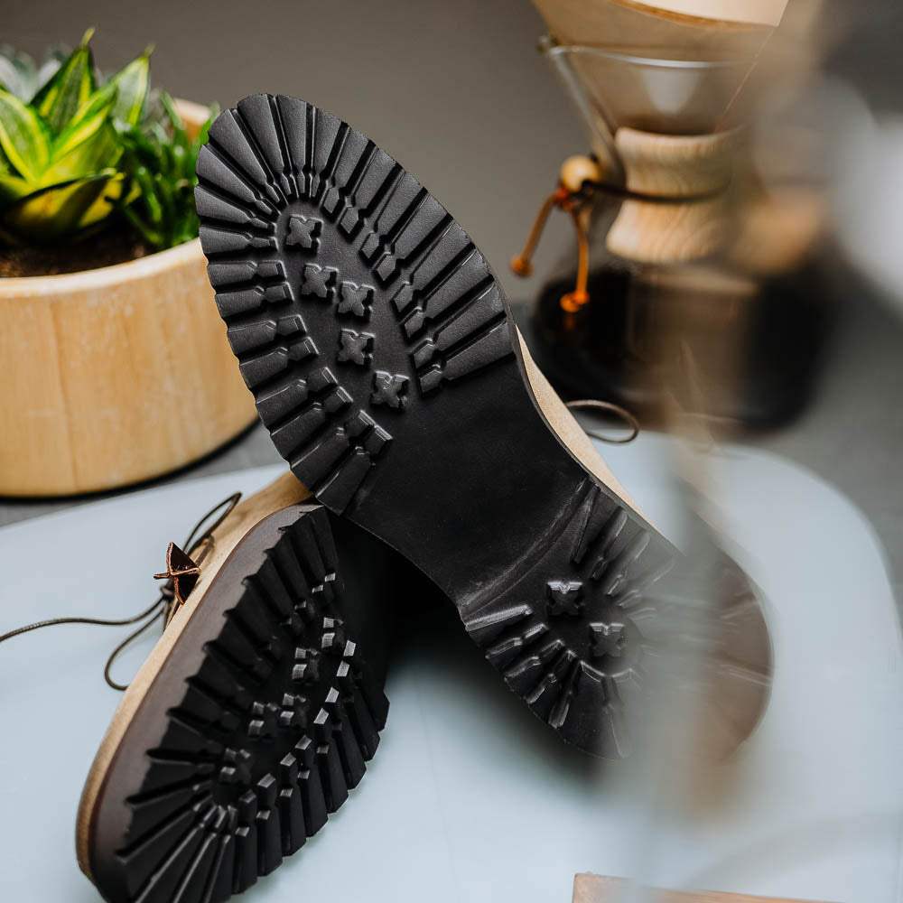 26-224-OAK CAMPO Sueded Goatskin Lace Up with Wax Finish, Oak - Zelli Italia - Flyclothing LLC