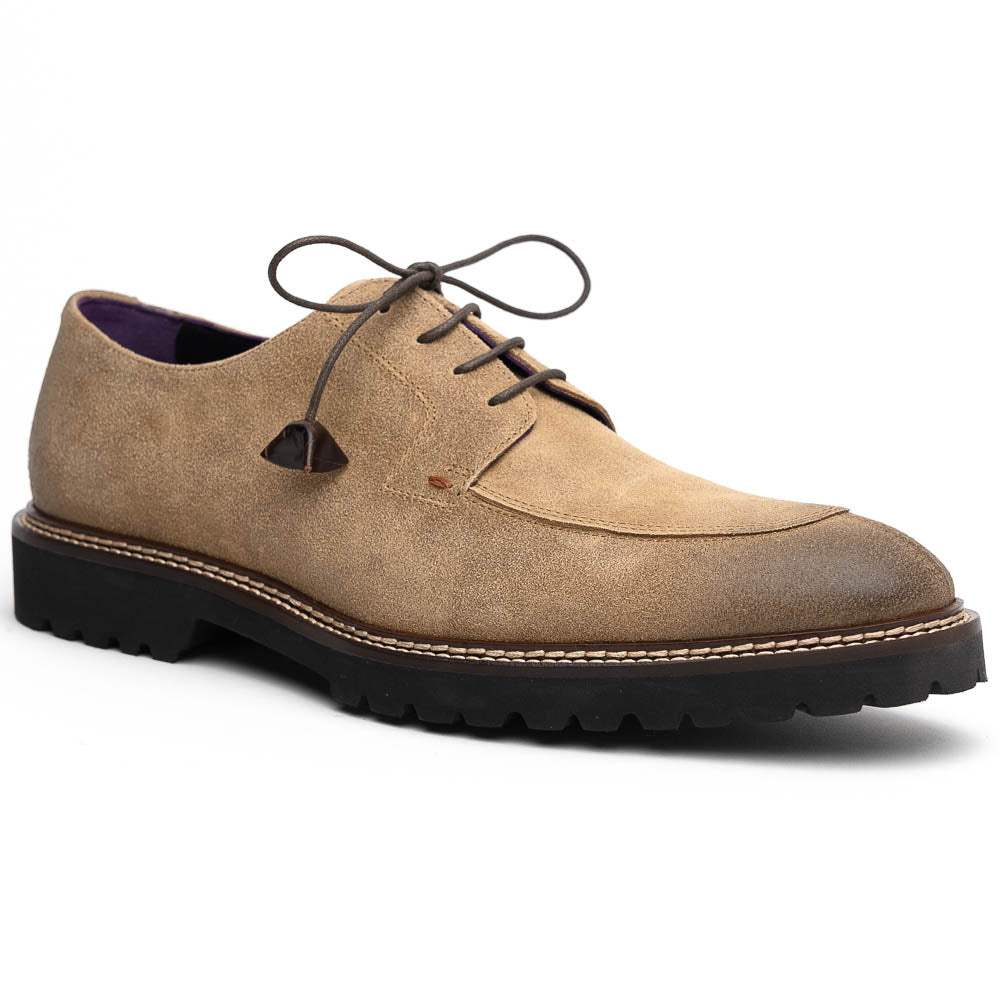 26-224-OAK CAMPO Sueded Goatskin Lace Up with Wax Finish, Oak - Zelli Italia - Flyclothing LLC