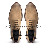 26-224-OAK CAMPO Sueded Goatskin Lace Up with Wax Finish, Oak - Zelli Italia - Flyclothing LLC