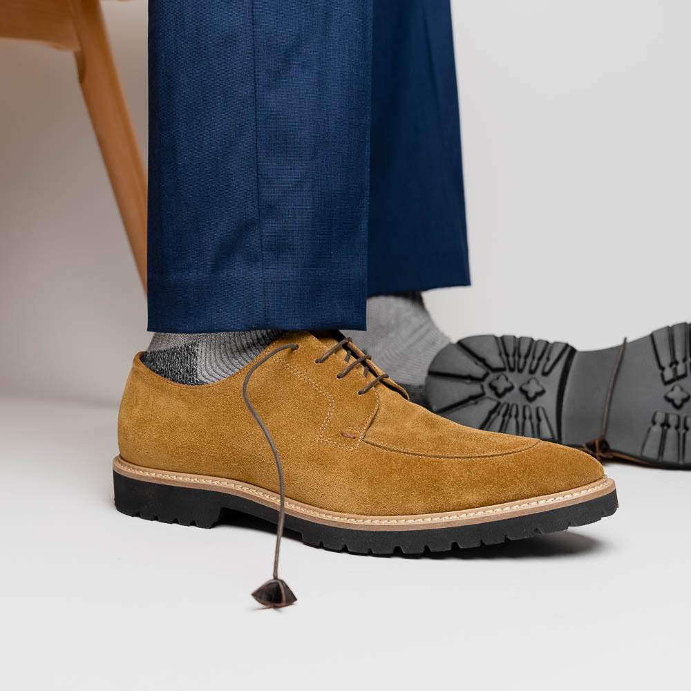 26-220-TOB CAMPO Sueded Goatskin Lace Up, Tobacco - Zelli Italia - Flyclothing LLC