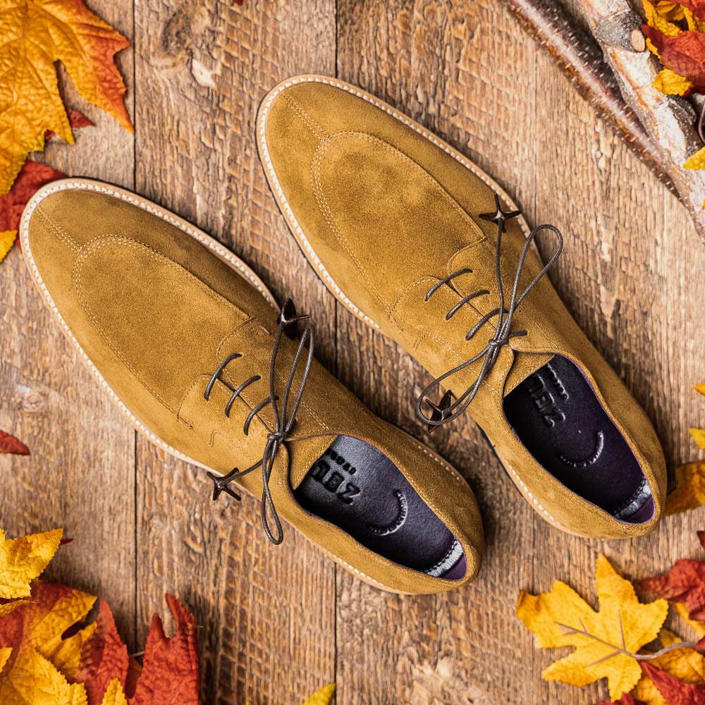 26-220-TOB CAMPO Sueded Goatskin Lace Up, Tobacco - Zelli Italia - Flyclothing LLC