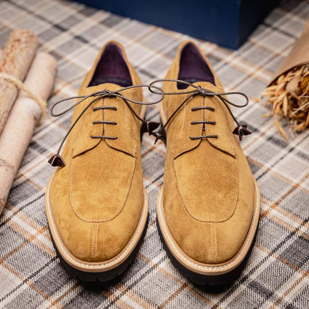 26-220-TOB CAMPO Sueded Goatskin Lace Up, Tobacco - Zelli Italia - Flyclothing LLC
