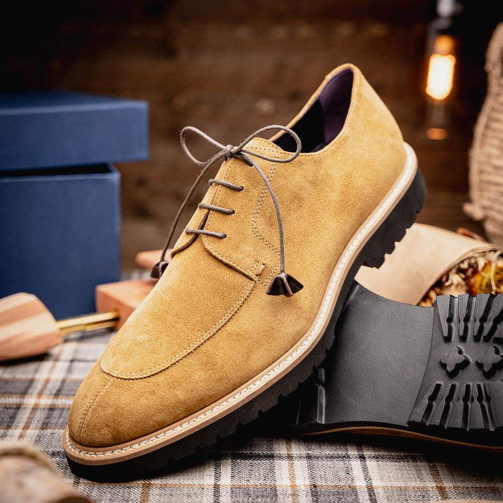 26-220-TOB CAMPO Sueded Goatskin Lace Up, Tobacco - Zelli Italia - Flyclothing LLC