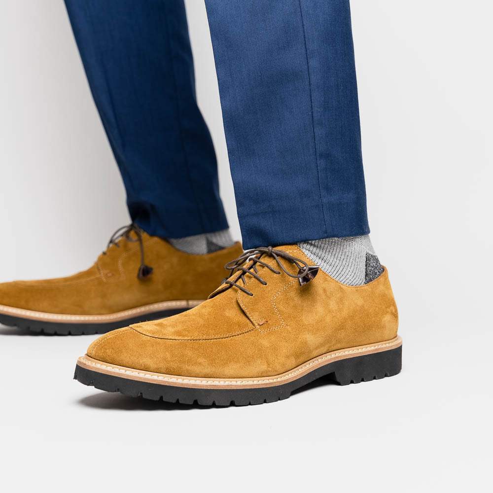 26-220-TOB CAMPO Sueded Goatskin Lace Up, Tobacco - Zelli Italia - Flyclothing LLC