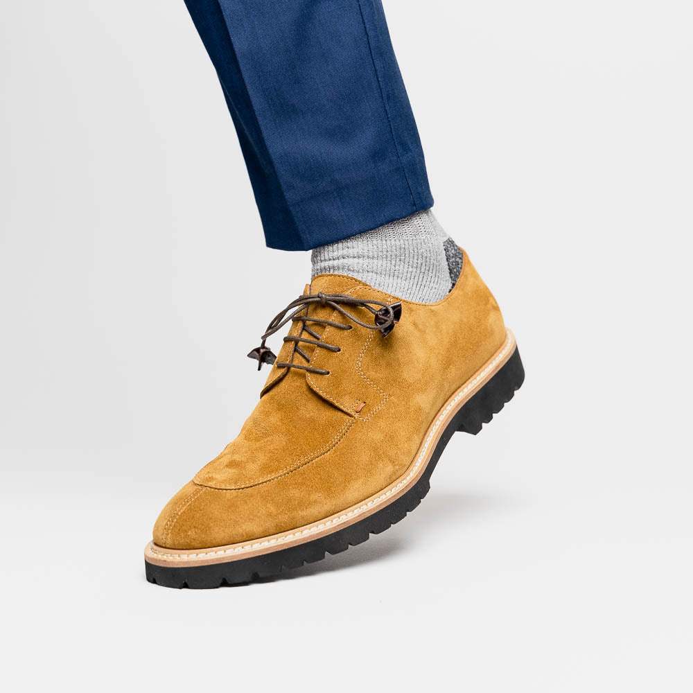 26-220-TOB CAMPO Sueded Goatskin Lace Up, Tobacco - Zelli Italia - Flyclothing LLC