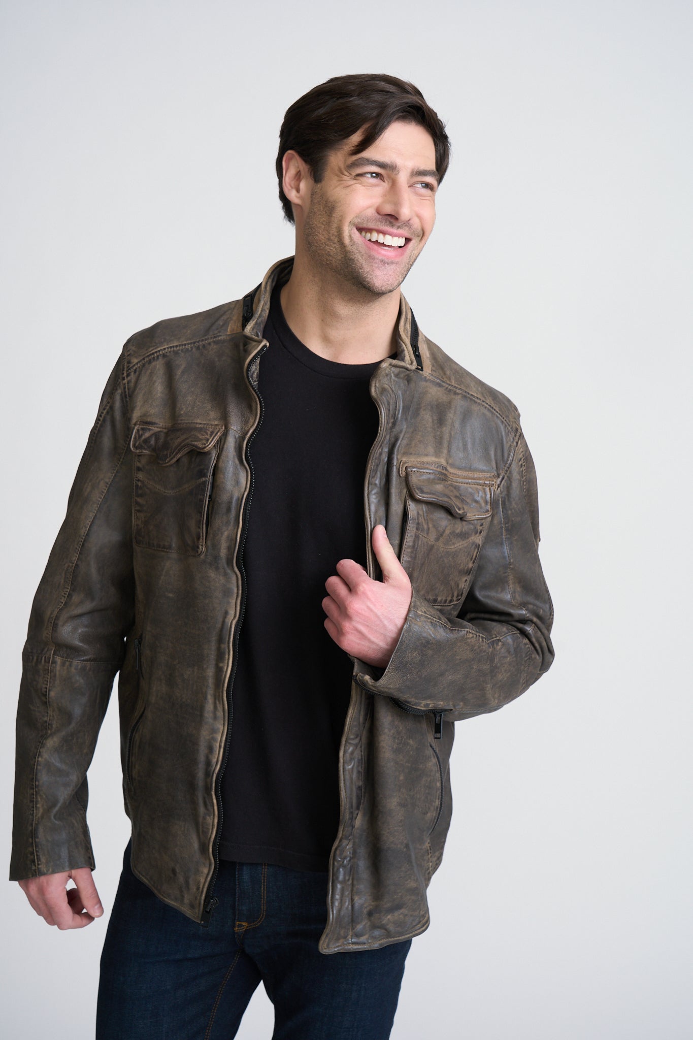 Cove UF Leather Jacket, Elephant