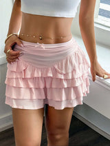 Ruffle Layered Mini Skirt - Trendsi - Flyclothing LLC