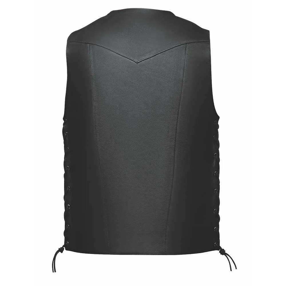 Buffalo - Mens Premium Leather Vest - Unik Just for Bikers - Flyclothing LLC