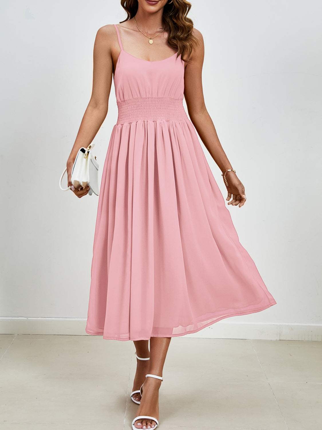 Scoop Neck Midi Cami Dress - Trendsi - Flyclothing LLC