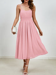 Scoop Neck Midi Cami Dress - Trendsi