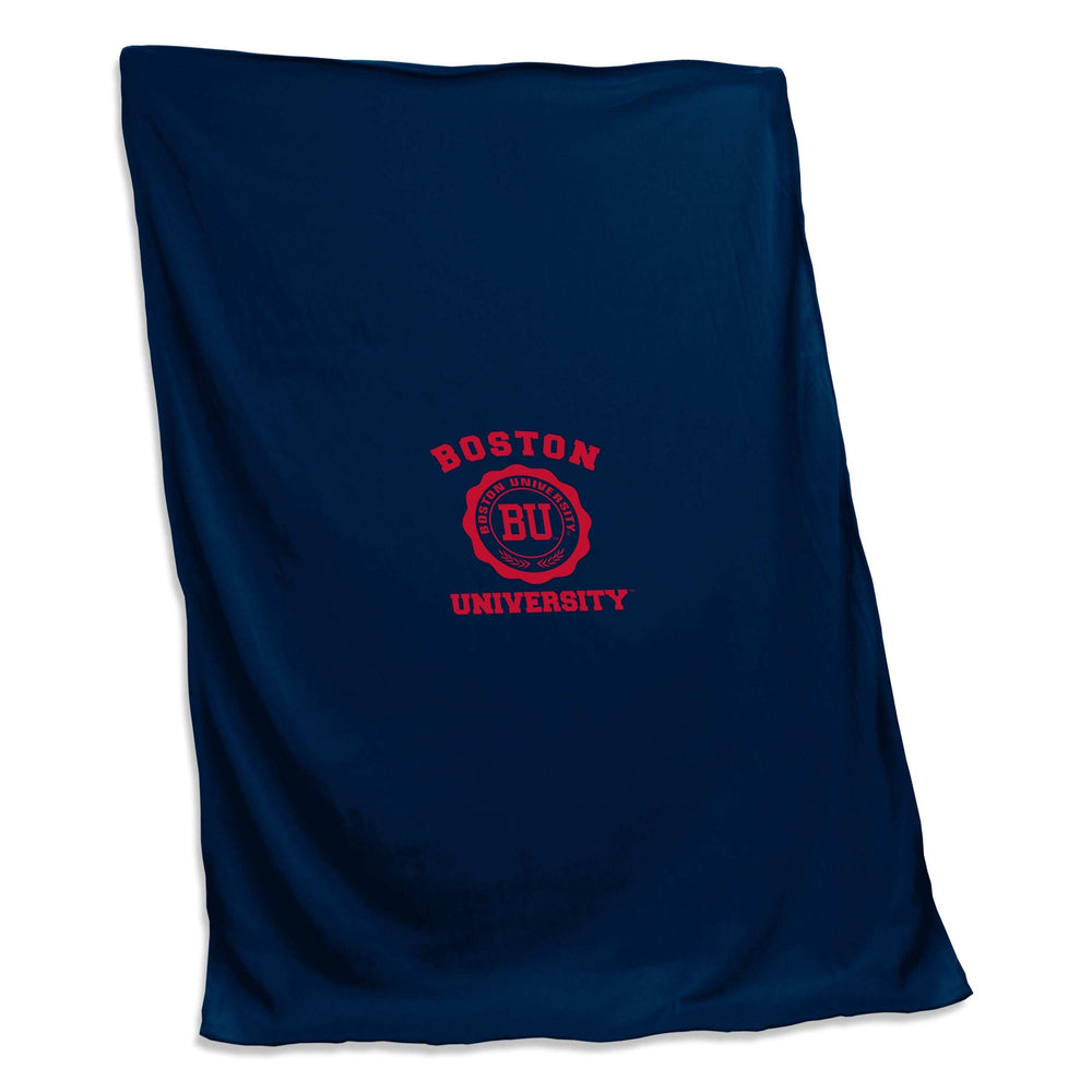 Boston U Navy Sweatshirt Blanket (Screened) - Logo Brands - Flyclothing LLC