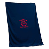 Boston U Navy Sweatshirt Blanket (Screened) - Logo Brands - Flyclothing LLC