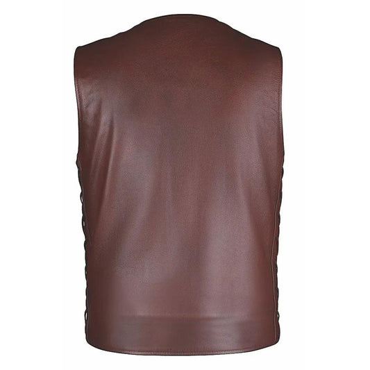 Denver - Mens Premium Leather Vest - Unik Just for Bikers - Flyclothing LLC